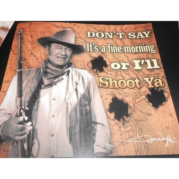 New John Wayne I'll Shoot Ya Plush Gift Throw Blanket The Duke Western Movie NIP - Picture 2 of 3